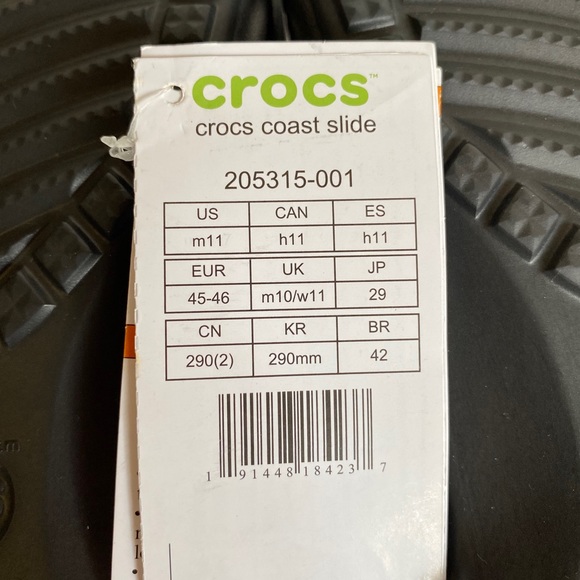 Crocs Slides Black M11 W13 - Picture 5 of 5